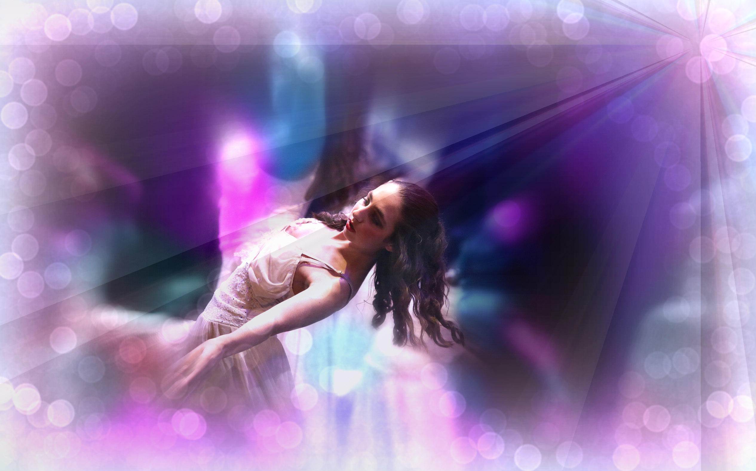 Lyrical dancer in an extended line